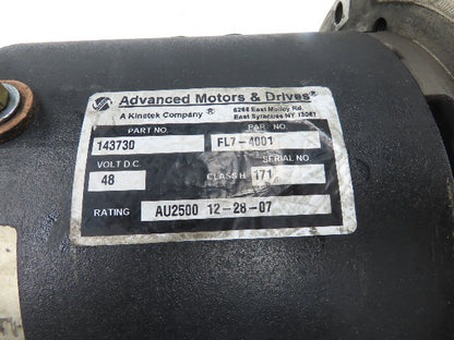 Advanced Motors & Drives FL7-4001 Landoll DC Direct Drive Motor 48V B30/42E180D