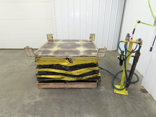 Airfloat Pneumatic Air Scissor Lift Table 4000lbs 48x48" Turntable Top 11 to 25"