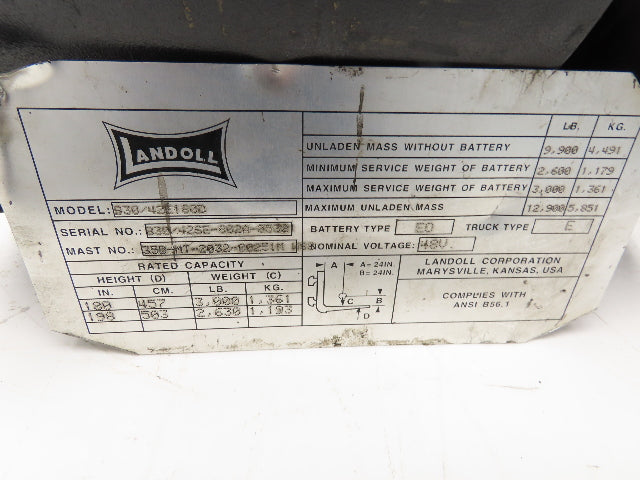 Advanced Motors & Drives FL7-4001 Landoll DC Direct Drive Motor 48V B30/42E180D