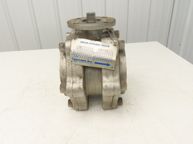 Cerecist CV2-150300-45-CE-SIC 3" Ceramic Ball Valve Silicon Carbide Lined 150psi