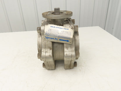 Cerecist CV2-150300-45-CE-SIC 3" Ceramic Ball Valve Silicon Carbide Lined 150psi