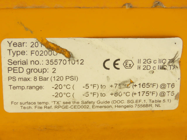 EloMatic F0200U Pneumatic Valve Actuator Rack and Pinion 120psi