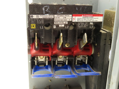 Square D 9422 EQ3198 Fusible Disconnect Switch 30A 3-Pole Flange-Mount w/Handle