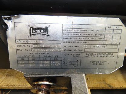 Landoll Bendi Forklift Mast 198" 3-Stage Side Shift Class 2 Electric 3000lbs