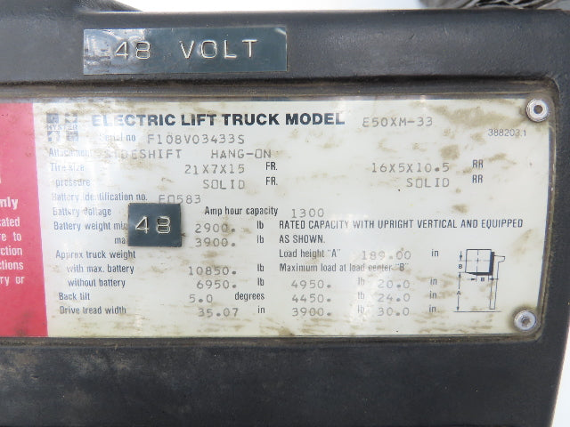 Hyster E50XM-33 Forklift Front Dual Wheel Drive Axle Assembly 6-Lug & Park Brake