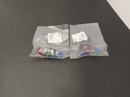 Allen Bradley 440A-A17123 Indicator, 1/2in NPT, Pilot Light-Red Lens Lot of 2