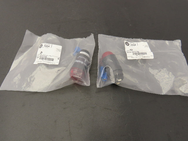 Allen Bradley 440A-A17123 Indicator, 1/2in NPT, Pilot Light-Red Lens Lot of 2