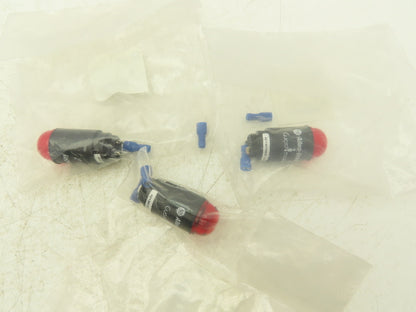 Allen Bradley 440A-A17123 Indicator, 1/2in NPT, Pilot Light-Red Lens Lot of 3