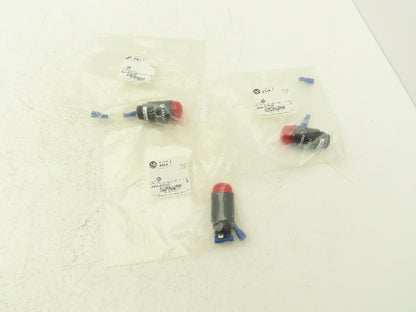 Allen Bradley 440A-A17123 Indicator, 1/2in NPT, Pilot Light-Red Lens Lot of 3