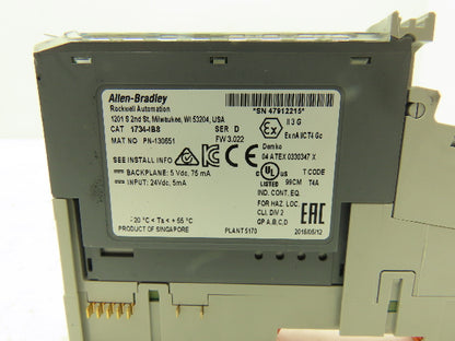 Allen Bradley 1734-IB8 Point I/O 8Pt Digital Input Module 24VDC Ser D Lot of 8