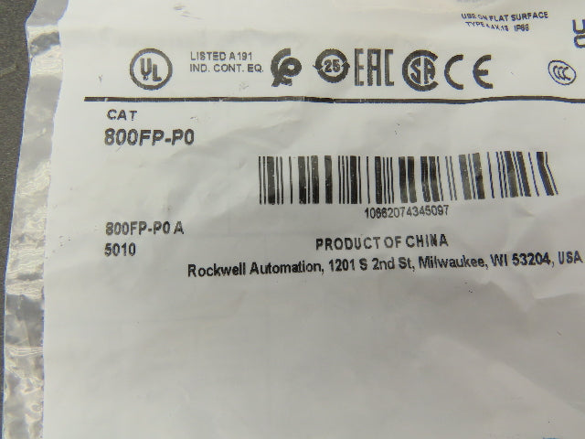 Allen Bradley 800FP-P0 Pilot Light/Amber Lens With Gasket Series A Lot of 5