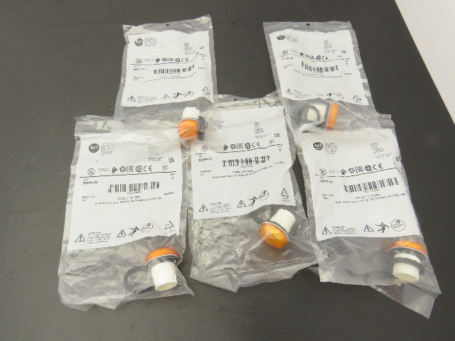 Allen Bradley 800FP-P0 Pilot Light/Amber Lens With Gasket Series A Lot of 5