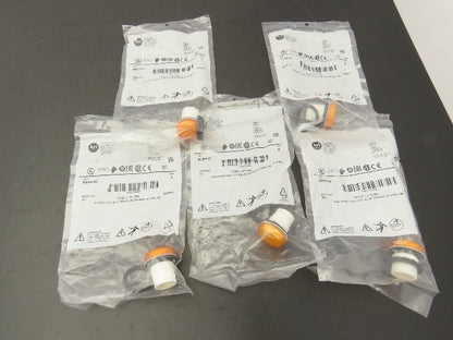 Allen Bradley 800FP-P0 Pilot Light/Amber Lens With Gasket Series A Lot of 5