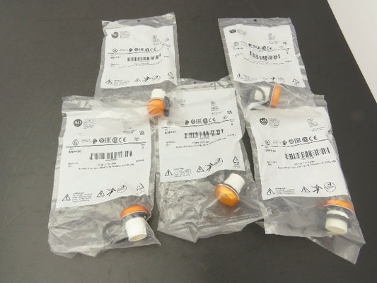 Allen Bradley 800FP-P0 Pilot Light/Amber Lens With Gasket Series A Lot of 5