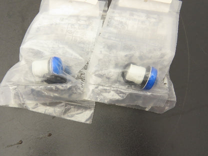 Allen Bradley 800FP-P6PN3W Push Button LED Pilot Light Blue 22.5 mm Lot of 2
