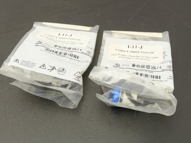 Allen Bradley 800FP-P6PN3W Push Button LED Pilot Light Blue 22.5 mm Lot of 2