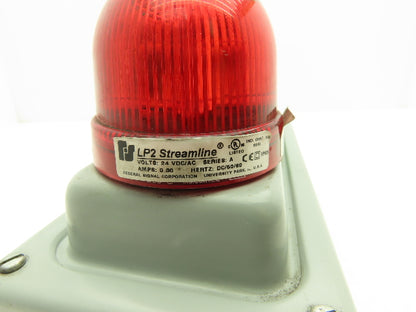 Federal Signal Indicator Light Enclosure Red Green Blue 4"x10"x 4" 24V AC/DC