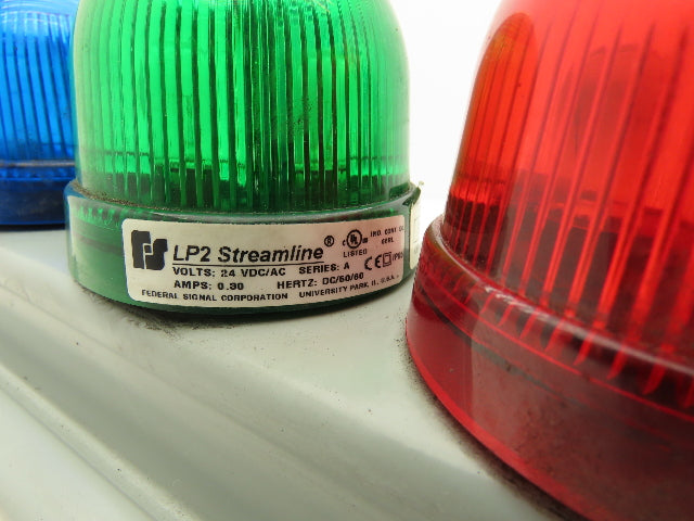 Federal Signal Indicator Light Enclosure Red Green Blue 4"x10"x 4" 24V AC/DC