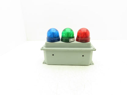 Federal Signal Indicator Light Enclosure Red Green Blue 4"x10"x 4" 24V AC/DC