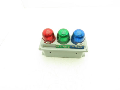 Federal Signal Indicator Light Enclosure Red Green Blue 4"x10"x 4" 24V AC/DC