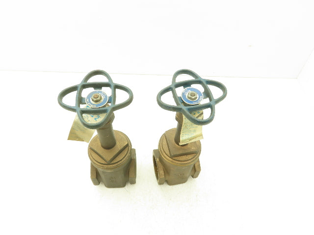 Nibco T-131 Bronze Gate Valve 2"NPT Threaded Rising Stem 300 WOG Lot of 2