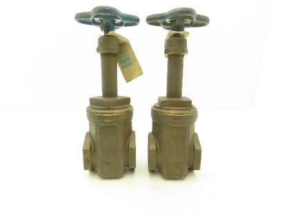 Nibco T-131 Bronze Gate Valve 2"NPT Threaded Rising Stem 300 WOG Lot of 2