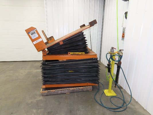 Airfloat Pneumatic Lift Tilt Table Tote Tipper 4000lbs 25° Degree 54x50" Top