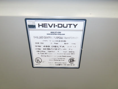 EGS Hevi-Duty T5H30S Electric Power Transformer 30kva 3Ph HV 480D LV 240D