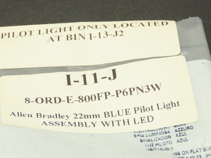 Allen Bradley 800FP-P6PN3W Push Button LED Pilot Light Blue 22.5 mm Lot of 3