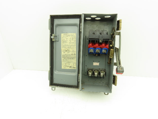 Square D H361AWK Safety Disconnect Switch Fusible 30A 600V 30HP  3 Pole Ser E1