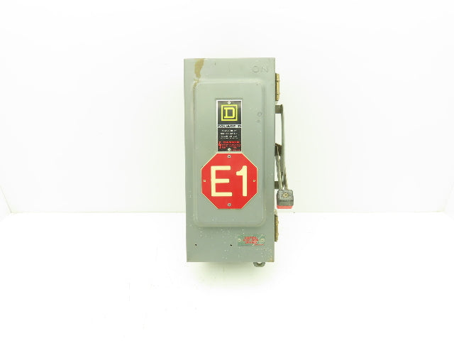 Square D H361AWK Safety Disconnect Switch Fusible 30A 600V 30HP  3 Pole Ser E1
