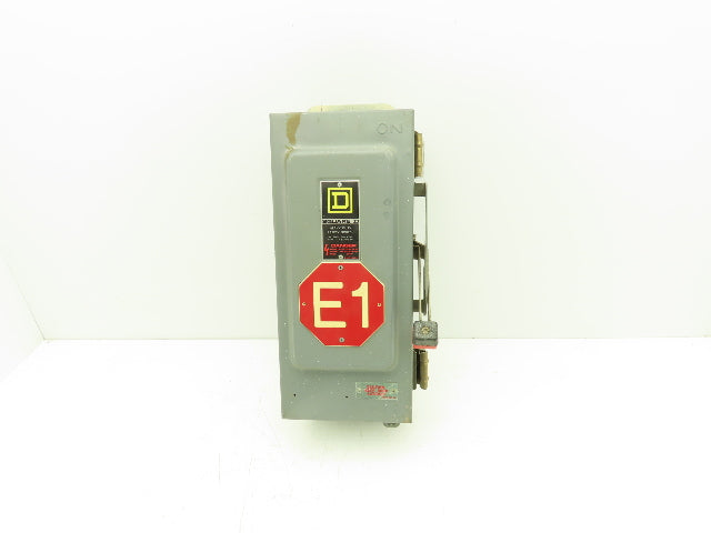 Square D H361AWK Safety Disconnect Switch Fusible 30A 600V 30HP  3 Pole Ser E1
