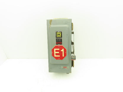 Square D H361AWK Safety Disconnect Switch Fusible 30A 600V 30HP  3 Pole Ser E1