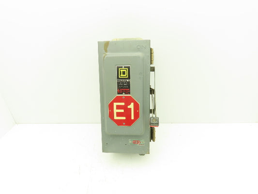 Square D H361AWK Safety Disconnect Switch Fusible 30A 600V 30HP  3 Pole Ser E1