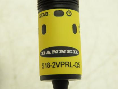 Banner S18-2VPRL-Q5 Photoeye Sensor Receiver 18mm 10-30VDC