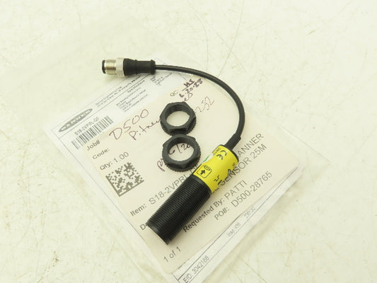 Banner S18-2VPRL-Q5 Photoeye Sensor Receiver 18mm 10-30VDC