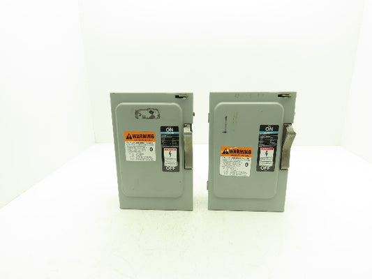Siemens F351 ITE Enclosed Disconnect Switch Vacu-break 600VAC 30A 3Ph Lot of 2