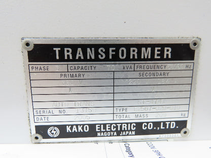 Kako Electric Electrical Power Transformer 70KVA HV 380 LV 220V 3PH Okuma Lathe