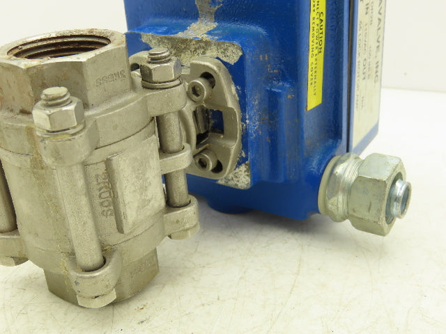 Duravalve EA7004/DM340 Electric Actuator 1"NPT Stainless Ball Valve 115VAC