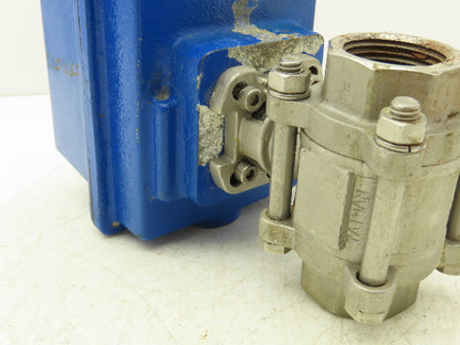 Duravalve EA7004/DM340 Electric Actuator 1"NPT Stainless Ball Valve 115VAC