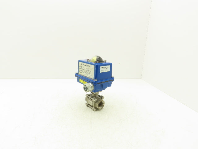 Duravalve EA7004/DM340 Electric Actuator 1"NPT Stainless Ball Valve 115VAC