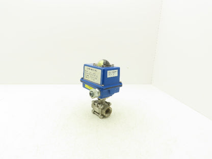 Duravalve EA7004/DM340 Electric Actuator 1"NPT Stainless Ball Valve 115VAC