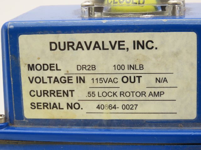 Duravalve EA7004/DM340 Electric Actuator 1"NPT Stainless Ball Valve 115VAC