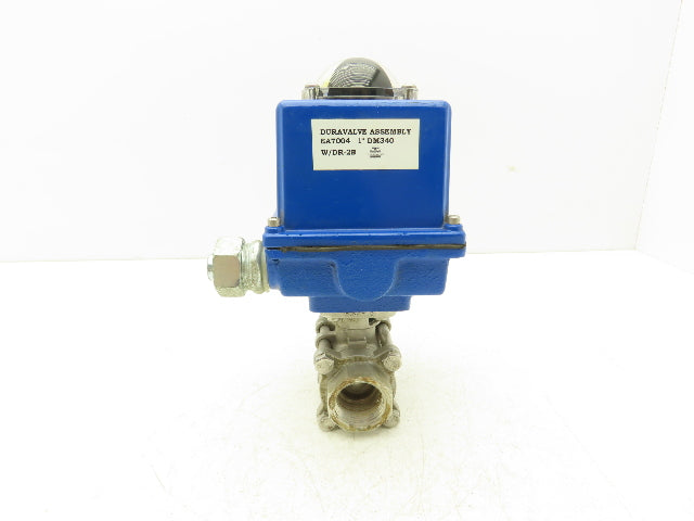 Duravalve EA7004/DM340 Electric Actuator 1"NPT Stainless Ball Valve 115VAC