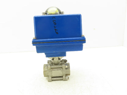 Duravalve EA7004/DM340 Electric Actuator 1"NPT Stainless Ball Valve 115VAC