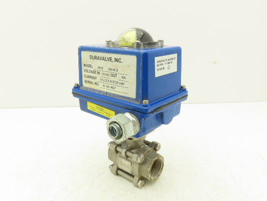 Duravalve EA7004/DM340 Electric Actuator 1"NPT Stainless Ball Valve 115VAC