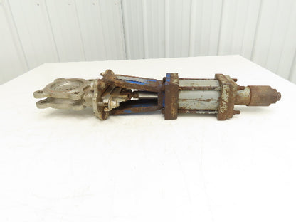 DeZurik 824 3" 304 Stainless Knife Gate Valve V-Port *Air Cylinder Actuated*