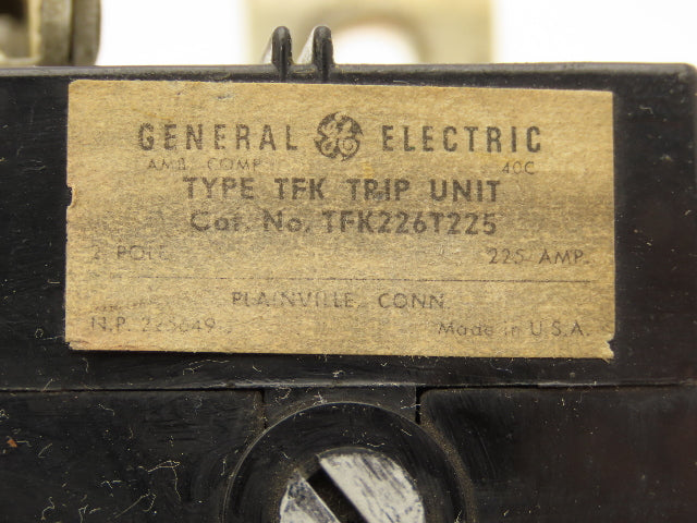 General Electric TFK226T225 GE TFK226T225 Circuit Breaker Trip Unit 225A Pole