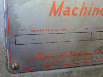 Hammond DRY-30 Sand Blaster Cabinet Dry Shot Peen 30x30x24" Dry Blast 230/460V