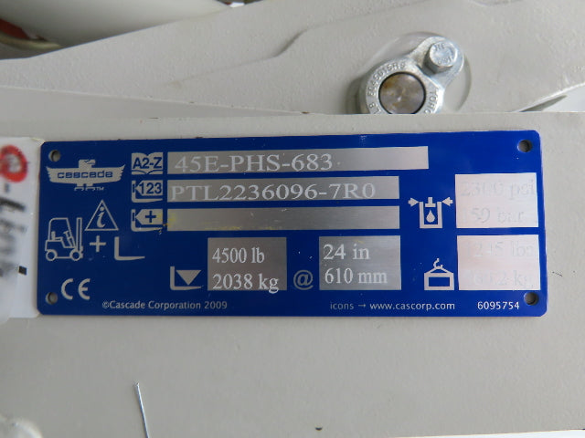 Cascade 45E-PHS Forklift Push Pull Attachment 4500 LB Cap 48" Slip Sheet Class 3